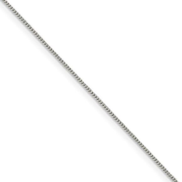 0.8mm, Sterling Silver Curb Chain Necklace, 16 Inch - Picture 1 of 8